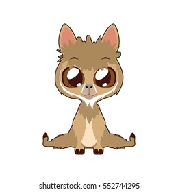 Cute Alpaca vector illustration art in flat color