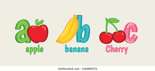 cute alphabet abc vector design
