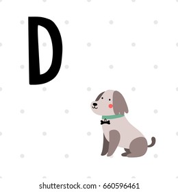 Cute Alphabet Animals Letter D Dog Stock Vector (Royalty Free ...