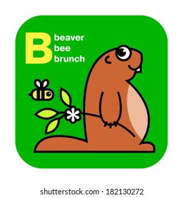 Cute alphabet. B letter