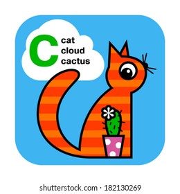 Cute alphabet. C letter