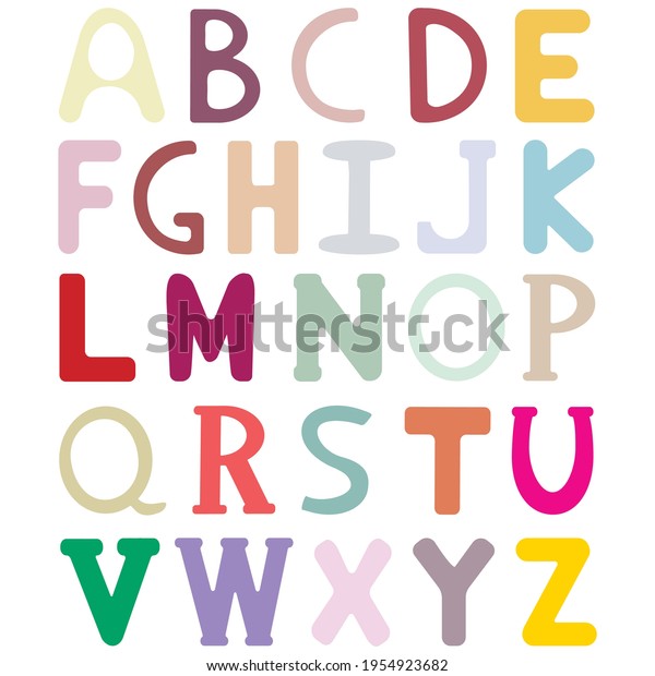 Cute Alphabet Character Set Kids Funny Stock Vector (Royalty Free ...