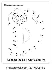 Cute Alphabet Dot to Dot Connect, Farbseiten für Kinder, Aktivitätsbuch, Alphabet für Kinder