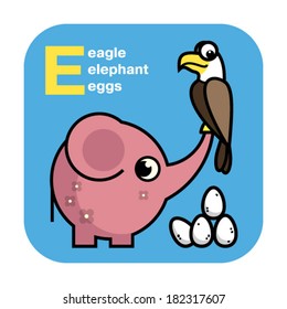 Cute alphabet. E letter
