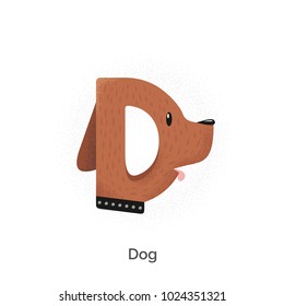 Cute alphabet with funny animals and objects in vector for children. Educational material for school and kindergarten. Baby font. With texture. Enjoy, play and learn. Apple - letter A.