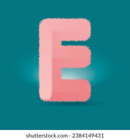 Cute alphabet with fur texture in vector illustration