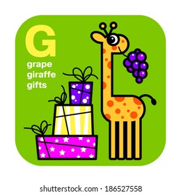 Cute alphabet. G letter