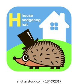 Cute alphabet. H letter