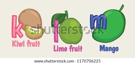 cute alphabet klm vector design