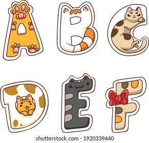 Cute alphabet made in cat style