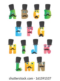 cute alphabet mustache guy part one