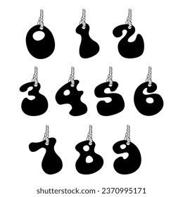 Cute Alphabet Number with Rope. Lovely letters design for decoration. Vector Illustration about Character.