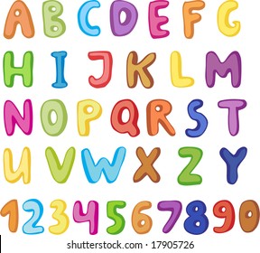 Cute Alphabet Numbers Stock Vector (Royalty Free) 17905726 | Shutterstock