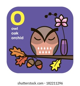 Cute alphabet. O letter