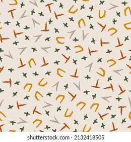 Cute alphabet seamless pattern with crayon handwritten doodles and boho style. Funny  wallpaper with word ABC concept for kids education, scrapbook, print, fabric, school, baby texture