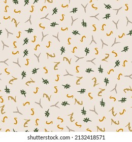 Cute alphabet seamless pattern with crayon handwritten doodles and boho style. Funny  wallpaper with word ABC concept for kids education, scrapbook, print, fabric, school, baby texture