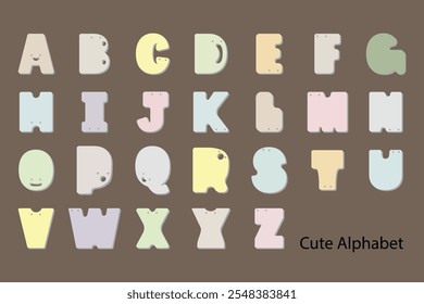 Niedliches Alphabet set, Vektorgrafik