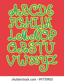 cute alphabet. vector illustration