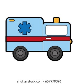 cute ambulance car cartoon
