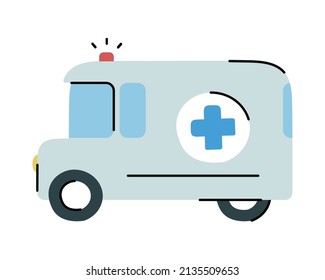 cute ambulance design over white