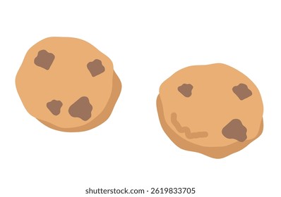 Bonito americano chocolate chip cookies ilustração plana
