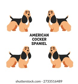 Cute American Cocker Spaniel Animal Vector Illustration