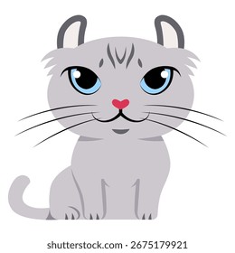 Ilustração de Raça de Gato de Encurvamento Americano Bonito