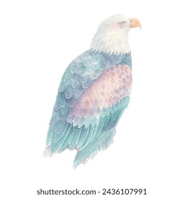 lindo águila americana acuarela ilustración vectorial