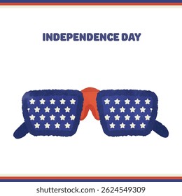 Ilustración de gafas de sol de patrón de bandera americana linda 03