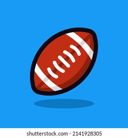 Cute american football cartoon vector icon illustration 