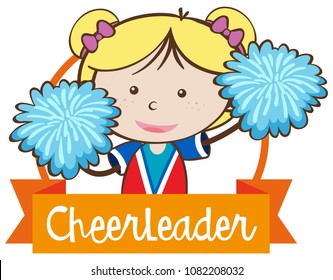 An Cute American Football Cheerleader  illustration