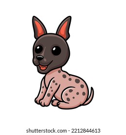 Cute american hairless terrier cartoon