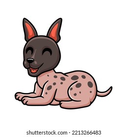 Cute american hairless terrier cartoon