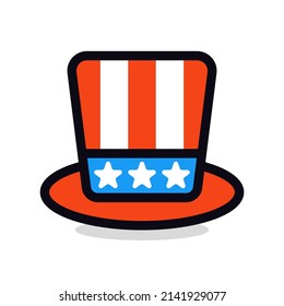 Cute american hat cartoon vector icon illustration 