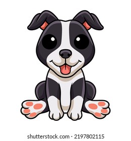 Cute american staffordshire terrier dog cartoon