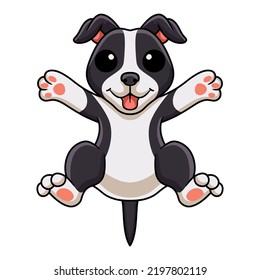 Cute american staffordshire terrier dog cartoon