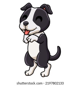 Cute american staffordshire terrier dog cartoon