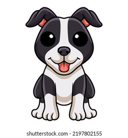 Cute american staffordshire terrier dog cartoon