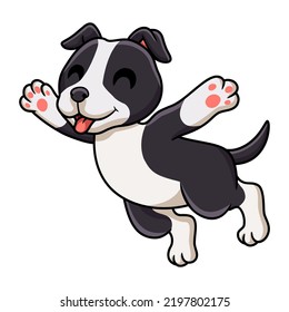 Cute american staffordshire terrier dog cartoon