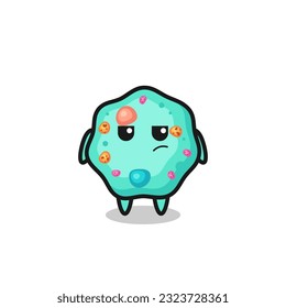 personaje ameba lindo con expresión sospechosa, diseño de estilo lindo para camiseta, pegatina, elemento logo