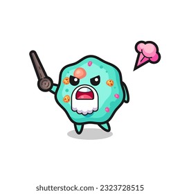 cute amoeba grandpa is getting angry , cute style design for t shirt, sticker, logo element