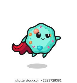 lindo personaje de superhéroe ameba está volando , diseño de estilo lindo para camiseta, pegatina, elemento logo