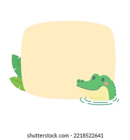 cute amphibian cartoon text frame for decorating schedule notebook