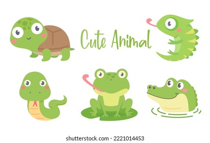 cute amphibian cartoon text frame for decorating schedule notebook