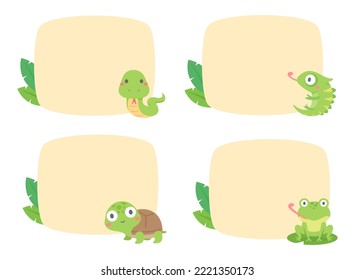 cute amphibian cartoon text frame for decorating schedule notebook