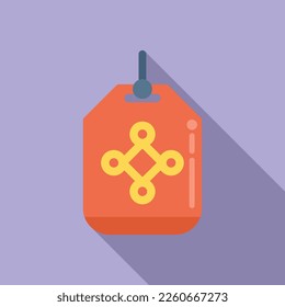 Cute amulet icon flat vector. Chinese fortune. Charm animal