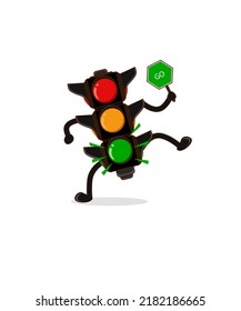 cute and amused traffic light mockup illustrator graphic design