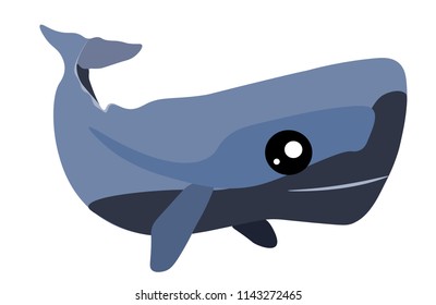 Cute amusing whale, prints image, vector illustration.