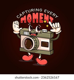 Cute analog camera retro mascot. Suitable for logos, mascots, t-shirts, stickers and posters