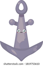 Cute anchor, illustration, vector on white background